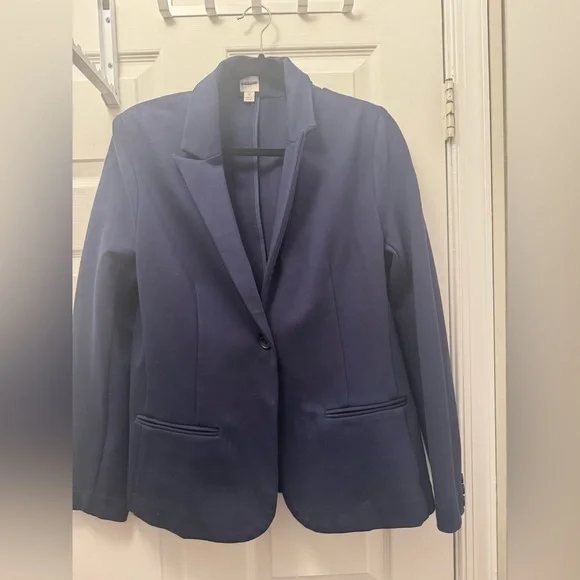 J. Crew Factory Ponte work blazer AS336 12 Navy Blue - Picture 5 of 11